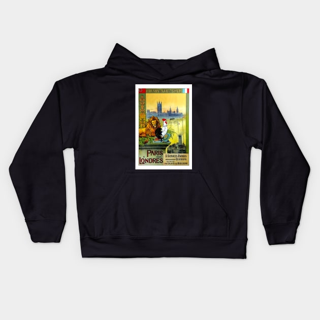 Paris a Londres,Chemin de Fer du Nord Kids Hoodie by BokeeLee